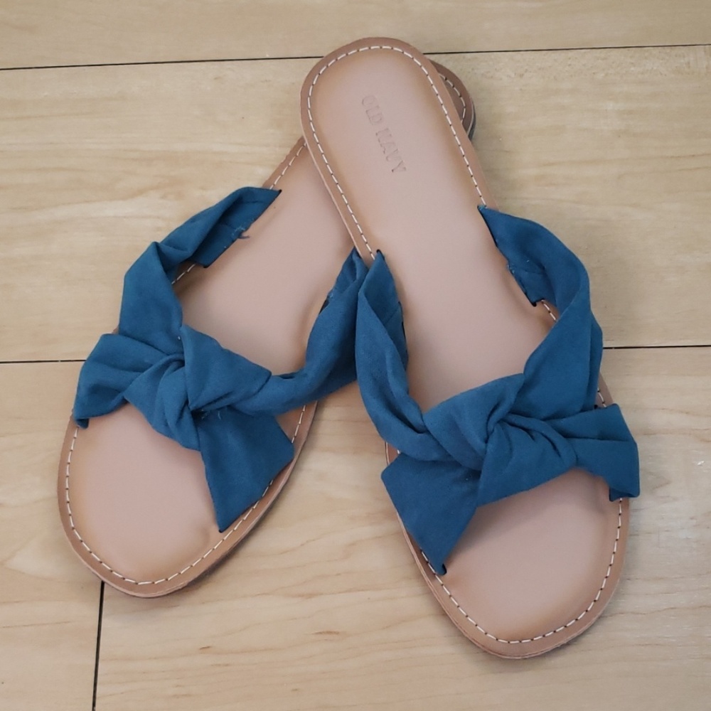Old Navy Faux-Suede Knotted-Twist Sandals Teal
